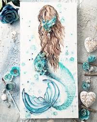 Beautiful Artwork Mermaid Art Mermazing Mermaid Painting Ocean Nursery Decor Mermaid Art