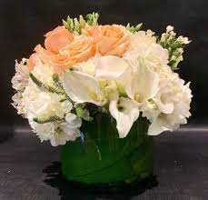 Doing business as:flowers by richard, inc. Custom Arrangement Of White Hydrangea White Calla Lilies Alstroemeria Roses By Richard Salome Flowers Inc