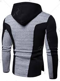 Zip Up Panel Drawstring Hoodie Mens Sweatshirts Hoodie Hoodies Men Hooded Jacket Sweatshirts