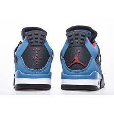 This travis scott air jordan 4 features a university blue suede upper paired with black detailing. Nike Travis Scott Cactus Jack X Air Jordan 4 Houston Oilers 308497 406