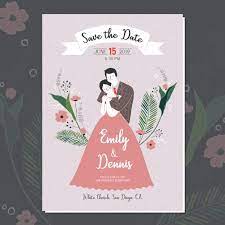 Vector Of A Hand Drawn Cute Wedding Couple For Invitation Card Invitation Cards Wedding Couples Invitations
