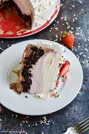 Served between your favorite bakery cookies, the easy ice cream in this recipe makes an irresistible dessert. Neapolitan Crunch Ice Cream Cake Stress Baking