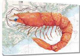 Shrimp On Charleston Nautical Chart Gerri Hyman Art