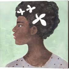 Annie Warren 'Folk Art Portrait' Canvas Art (Set of 2)