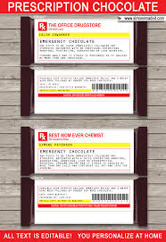 If you're also interested in the recipe card free printables as shown below, you can find that printable in my post here from my january contributor post. Gag Prescription Label Templates Printable Chill Pills Funny Gag Gift Emergency Chocolate Chocolate Labels Diy Candy Bar Wrappers