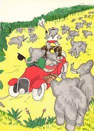 Babar The Elephant Celeste And Arthur In The Car Jean De Etsy Childrens Books Illustrations Illustration Children S Book Illustration