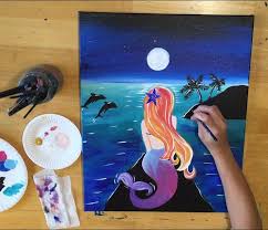 Let me take you through my process of painting when working with acrylic paints. Beginner Little Mermaid Painting Easy Novocom Top