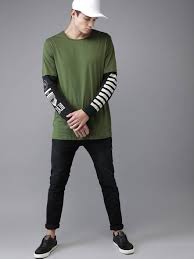 Moda Rapido Solid Men Round Neck Green T Shirt Buy Moda