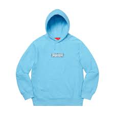 Supreme Bandana Box Logo Hooded Sweatshirt Light Blue