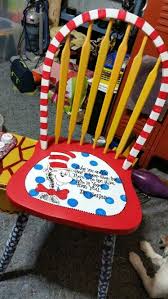 Dr Seuss Activities Diy Hand Painted Teacher Chair So Cute Painted Teacher Chair Painted Chair Christmas Chair