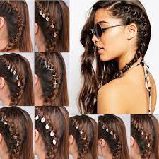 5pcs Pack Hot Fashion Alloy Shells Leaf Stars Style Pigtail Hair Clips Ponytail Hair Rings Hair Hoops Hair Styles