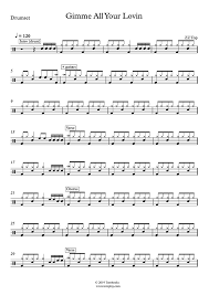 Gimme all your lovin is a song by zz top from their 1983 album eliminator. Drums Sheet Music Gimme All Your Lovin Easy Level Zz Top