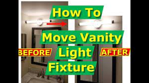 How To Move Vanity Light Outlet Fixture Junction Box Over On The Wall Vanity Lighting Light Fixtures Bathroom Vanity Vanity Light Fixtures