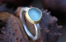 Sea Glass Jewellery Handmade Ethical Wedding Rings Fairtrade Cornish Sea Glass Silver Jewelry Handmade Silver Rings Silver Jewelry