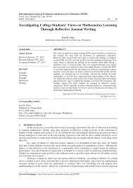 Последние твиты от reflections journal (@reflectjournal). Pdf Investigating College Students Mathematics Learning Through Reflective Journal Writing