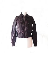 Leather Jacket Vintage For Ladies Brown Bomber Uk 10 Eu Etsy Leather Jacket Brown Leather Bomber Jacket Vintage Leather Jacket
