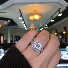Gabriel Co Engagement Rings Double Halo 1ctw Diamonds Engagement Ring On Hand Popular Engagement Rings Wedding Rings Halo
