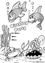 Printable birthday coloring pages can be made into birthday cards. Birthday Invitations Coloring Pages Fish Birthday Party Invitation Coloring Home