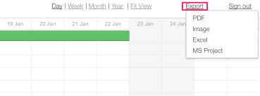 export for gantt charts breeze