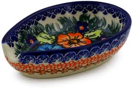 Handmade stoneware ceramic pottery spoon rest cobalt blue glaze. Spoon Rests Ceramic Spoon Rest Pottery Spoon Rest Porcelain Spoonrest With Forget Me Not Pattern Home Living
