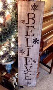 Vertical Distressed Red And Black Believe Sign With Metal Etsy Rustic Christmas Christmas Deco Christmas Signs