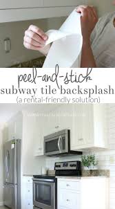 White Subway Tile Temporary Backsplash The Full Tutorial Rental Kitchen Unique Home Decor Rental Decorating