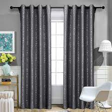 Amazon Com Melodieux Thermal Insulated Room Darkening Blackout Curtains For Living Room Bedroom Silver Star Curtains Living Room Curtains Living Room Bedroom