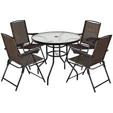 4 Chair Patio Set Costway 5pcs Bistro Patio Furniture Set 4 Folding Adjustable Chairs Glass Table W Patio Chairs Outdoor Furniture Sale Patio Furniture Sets