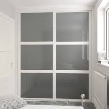 Working with your sharps design consultant, there's an endless number of ways that you can combine our one to five piece doors with the many styles, colours and. White Frame Made To Measure Shaker Sliding Doors 2 Grey Metal Glass