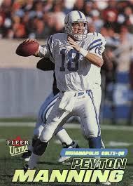 When peyton manning's statue was unveiled outside of the colts' stadium, he surprised fans taking pictures at his statue. Peyton Manning 2001 Fleer Ultra 228 Football Card Djs Pokemon Cards
