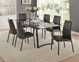 In this review we want to show you glass top kitchen tables. Acme 73155 57 7 Pc Osias Black Metal And Smoky Rectangular Glass Top Dining Table Set