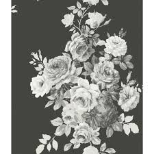 If you're looking for the best black and white wallpaper then wallpapertag is the place to be. Magnolia Home By Joanna Gaines Tea Rose Black And White Floral Paper Pre Pasted Strippable Wallpaper Roll Covers 56 Sq Ft Me1533 The Home Depot
