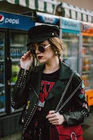 How To Mix Floral Prints Biker Jacket And Midi Dress Couturezilla Cute Winter Outfits Baker Boy Hat Cap Outfit