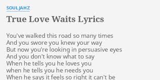 Baixar a música no formato mp3,ou m4r para o iphone,você poderá depois de selecionar um fragmento desejado. True Love Waits Lyrics By Souljahz You Ve Walked This Road