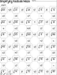 Simplifying Radicals Maze Freebie Simplifying Radicals Simplifying Radicals Activity School Algebra