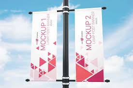 Download Free Download Lamp Post Banner Mockup Lamp Post Banner Mockup Banner Standing Banner Design Wayfinding Signage Design