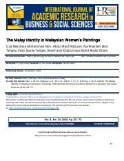 The india literature mention 1) malayadvipa = malaya peninsula 2) malaya suvarnabhumi = land of gold commercial factor. The Malay Identity In Malaysian Womens P Pdf International Journal Of Academic Research In Business And Social Sciences Vol 8 No 10 Oct 2018 E Issn 2 Course Hero
