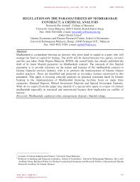 Whether it is gold, silver, other precious metals, diamonds, cash, currency. Pdf Regulation On The Paramaterized Of Mudharabah Contract A Critical Analysis