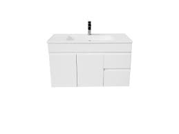 Choose from a wide selection of vanity units, double vanities and more. Espire 910mm Wall Hung Vanity Unit Single Bowl 2 Door 2 Drawers Wave Top White From Reece