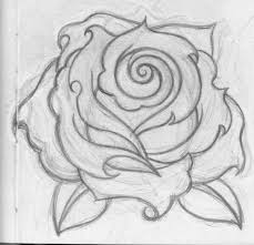 Pin By Gulay Kuyumcuoglu On Art Roses Drawing Rose Drawing Simple Rose Sketch