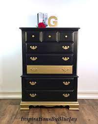 Black tall dresser with gold handles 5. Tallboy 5 Drawer Dresser Has Been Given New Life Painted Black With Gold Accents Around The Base One Drawer And T Gold Furniture Chester Drawers Gold Dresser