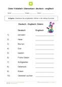 Begrüßung (greetings) essen (food) farben (colours) fragewörter (interrogatives) klassenzimmer (classroom) monate (months) ozeane (oceans) schulfächer (school subjects) schultasche (school bag) tiere (animals) verkehr. Arbeitsblatt Englisch Vokabeln Zum Thema Schule