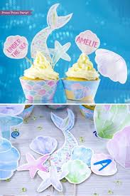 Maybe you would like to learn more about one of these? Mermaid Cupcake Toppers Wrappers Printable Kit Press Print Party