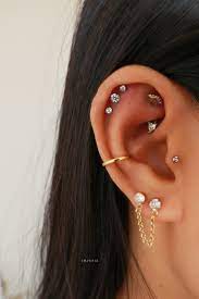 Simple Multiple Cartilage Ear Piercing Ideas Pretty Earring Studs Hoop Ring Www Impuria Com Ear Piercings Earings Piercings Pretty Earrings Studs