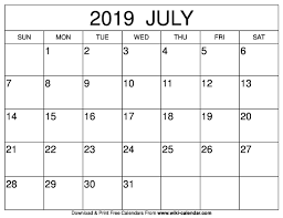 Monthly Calendar Template July 2019 Calendar Printables Printable Calendar July Calendar Template