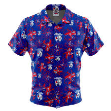 The western bulldogs' eleanor brown and brisbane's tahlia hickie are the nab aflw rising stars for round nine. Afl Western Bulldogs Floral Hawaiian Shirt Ashtabula