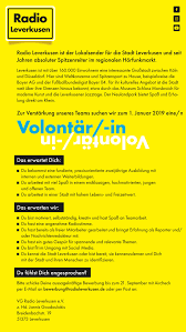 Online radio box uses cookies in order to provide the best service for our users. Radio Leverkusen Sucht Zum 1 1 2019 Eine N Volontar In