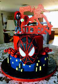 Spider-Man Miles Morales cake | Spiderman birthday cake, Spiderman birthday  party, Spiderman birthday