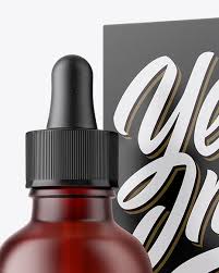 Download 50ml Matte Dark Amber Glass Dropper Bottle W Box In Bottle Mockups On Yellow Images Object Mockups PSD Mockup Templates