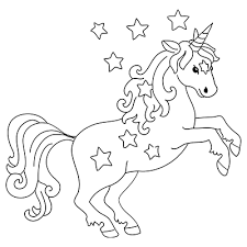 Klicke hier um dein gratis ausmalbild einhorn auszudrucken. Unicorn With Stars Einhorn Zum Ausmalen Ausmalbilder Pferde Zum Ausdrucken Ausmalbilder Einhorn